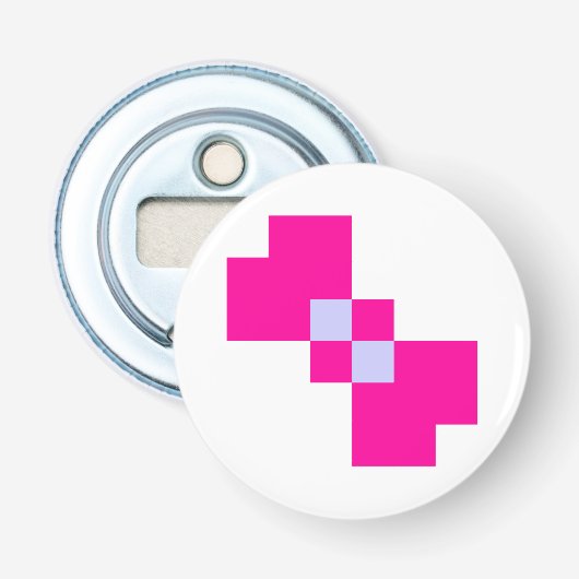 Cute 8 Bit Pixel Bow Button Flesopener (Voorkant)