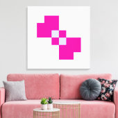 Cute 8 Bit Pixel Bow Canvas Afdruk (Insitu (Woonkamer))