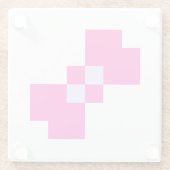 Cute 8 Bit Pixel Bow Glazen Onderzetter (Achterkant)