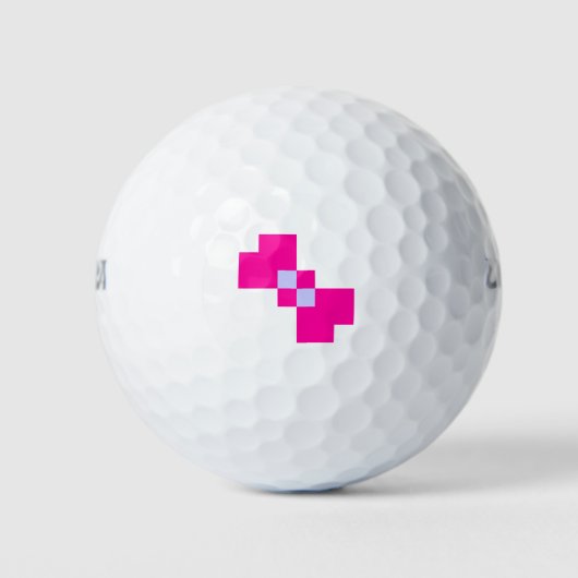 Cute 8 Bit Pixel Bow Golfballen (Voorkant)