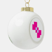Cute 8 Bit Pixel Bow Keramische Bal Ornament (Links)