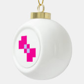Cute 8 Bit Pixel Bow Keramische Bal Ornament (Rechts)