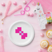 Cute 8 Bit Pixel Bow Papieren Bordje (Feest)