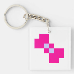 Cute 8 Bit Pixel Bow Sleutelhanger