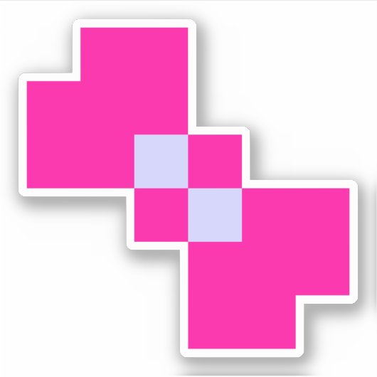 Cute 8 Bit Pixel Bow Sticker (Voorkant)