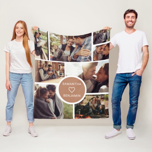 Cute 8 Photo Collage Vacation Camping Personalized Fleece Deken (In situ)