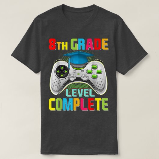 Cute 8e graad Complete Gamer Afstuderen Vid T-shirt (Design voorkant)
