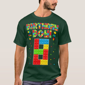 Cute 8th Birthday 8 Yrd Old Block Building Boys T-shirt