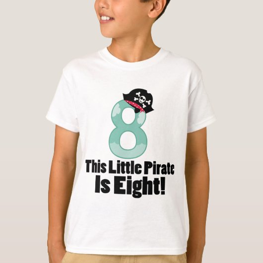 Cute 8th Birthday Pirate Shirt for boys (Voorkant)