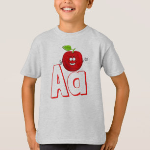 Cute A for Apple - Kinder ABCD English alfabet T-shirt