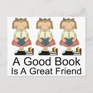 Cute A Good Book is een geweldig vriendinnetje T-s Briefkaart