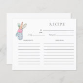 Cute à l'aquarelle Carte Recette (Devant / Derrière)