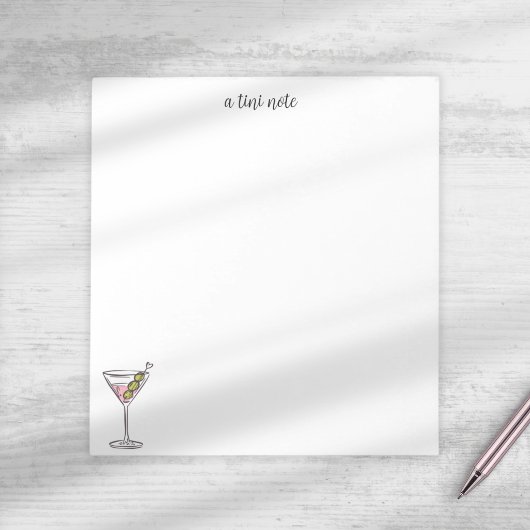 Cute A Tini Note Hand Drawn Martini Cocktail Notitieblok
