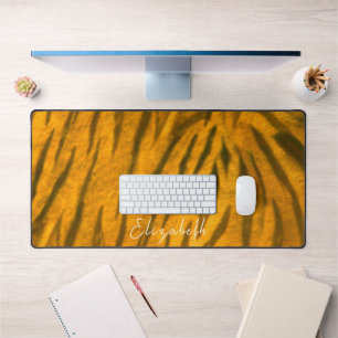 Cute aangepaste naam tijger vel patroon bureau mat