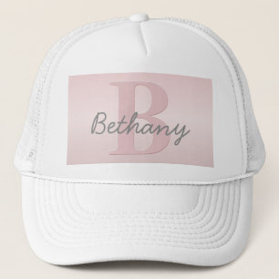 Cute aanpasbare roze monogram & uw naam schrift trucker pet