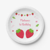 Cute aardbery Berry Sweet Birthday Papieren Bordje (Voorkant)