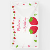 Cute aardbery Berry Sweet Birthday Spandoek (Verticaal)
