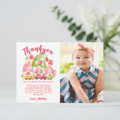 Cute aardbery Birthday Foto Bedankkaart (Staand voorkant)
