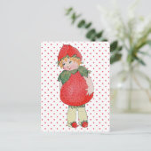 Cute aardbery Girl Briefkaart (Staand voorkant)