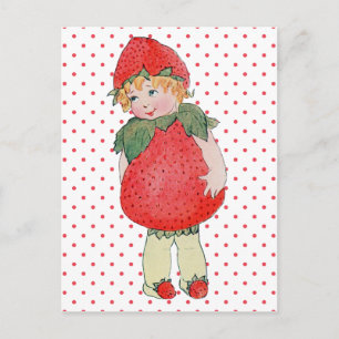Cute aardbery Girl Briefkaart