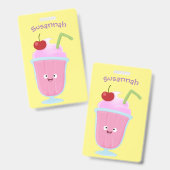 Cute aardbery ice crème sundae cartoon badge (Front & Back)