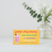 Cute aardbery ice crème sundae cartoon catering visitekaartje (Staand voorkant)