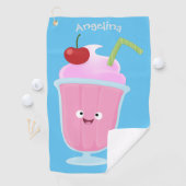 Cute aardbery ice crème sundae cartoon golfhanddoek (Insitu)