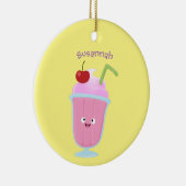 Cute aardbery ice crème sundae cartoon keramisch ornament (Rechts)