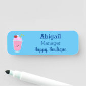 Cute aardbery ice crème sundae cartoon naamplaatje (In situ)