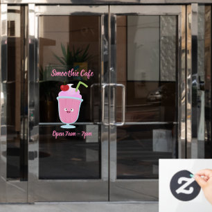 Cute aardbery ice crème sundae cartoon raamsticker