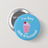Cute aardbery ice crème sundae cartoon ronde button 5,7 cm (Voorkant /achterkant)