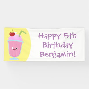 Cute aardbery ice crème sundae cartoon spandoek