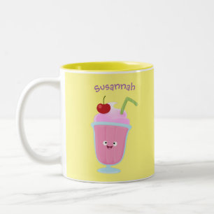 Cute aardbery ice crème sundae cartoon tweekleurige koffiemok