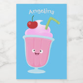 Cute aardbery ice crème sundae cartoon voedselcontainer etiket (Enkel label)