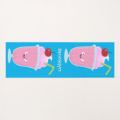 Cute aardbery ice crème sundae cartoon yogamat (Achterkant (horizontaal))