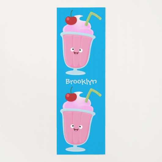 Cute aardbery ice crème sundae cartoon yogamat (Achterkant)