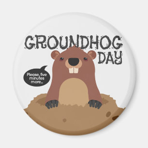 Cute aardhog day cartoon illustratie magneet