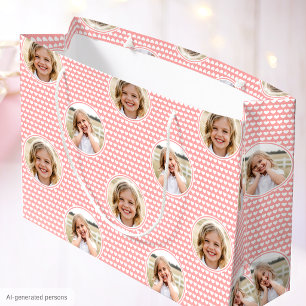 Cute Abrikozen Roze Hartjes Kinderen Verjaardag Fo Groot Cadeauzakje