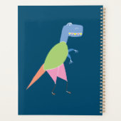 Cute Abstract Jurrasic Dino Dinosaur Kinder Blue Planner (Achterkant)