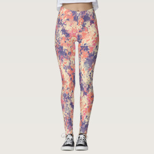 Cute Abstract Purple And Pink Camouflage Pattern. Leggings