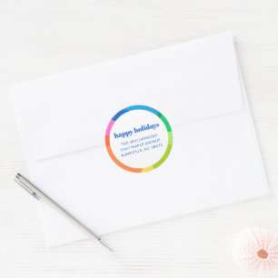 Cute Abstract Regenboog Vakantie Retouradres Label