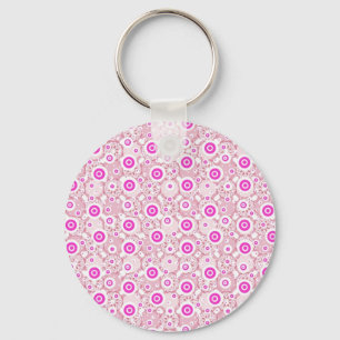 Cute abstract roze stippelpatronen sleutelhanger