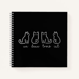 Cute Abstract Un Deux Trois Cat French Kat Notitieboek
