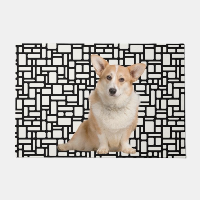 Cute Abstracte Corgi Deurmat (Voorkant)