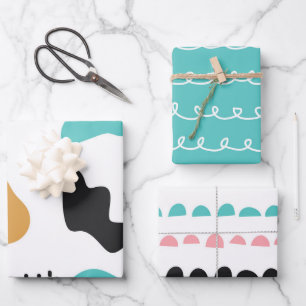 Cute Abstracte Doodle Strepen Stenen Inpakpapier Vel