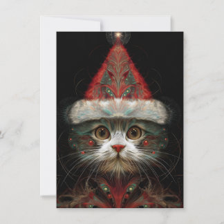 Cute Abstracte Kat Kerstkaarten Feestdagenkaart
