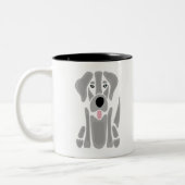 Cute Abstracte Silver Labrador Puppy Dog Tweekleurige Koffiemok (Links)