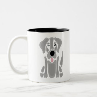 Cute Abstracte Silver Labrador Puppy Dog Tweekleurige Koffiemok