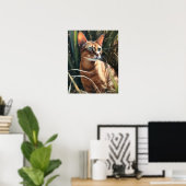Cute Abyssinian Cat Art Imprimer Poster (Bureau à domicile)