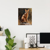 Cute Abyssinian Cat Art Imprimer Poster (Bureau à domicile)